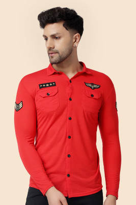 Blisstone Men Solid Casual Red Shirt