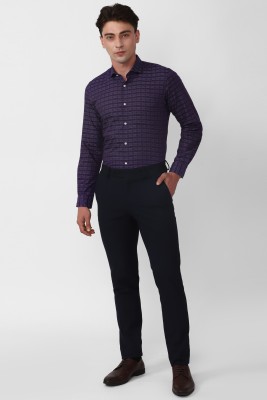 PETER ENGLAND Men Checkered Formal Purple Shirt