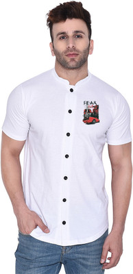 Blisstone Men Solid Casual White Shirt