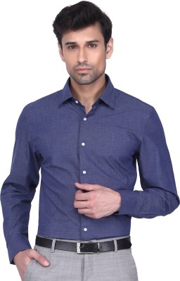 Berkshire Men Self Design Formal Dark Blue Shirt