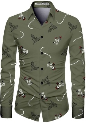 AviraEnterprise Men Printed Casual Green Shirt