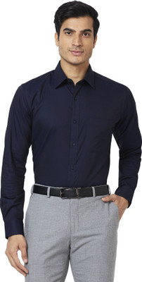 Raymond Men Solid Formal Dark Blue Shirt