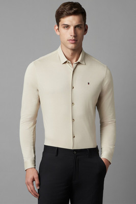 LOUIS PHILIPPE Men Solid Formal Cream Shirt