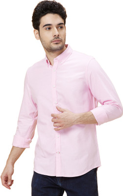 BEING HUMAN Men Solid Casual Pink Shirt