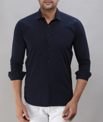 Radhey Shyam Fashion Hub Men Striped, Self Design, Solid Casual Dark Blue Shirt