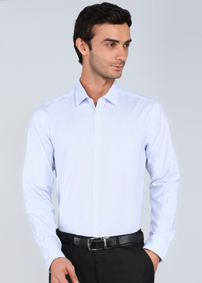PARK AVENUE Men Self Design Formal Light Blue Shirt