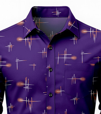 YAKSH Men Printed Casual Purple Shirt