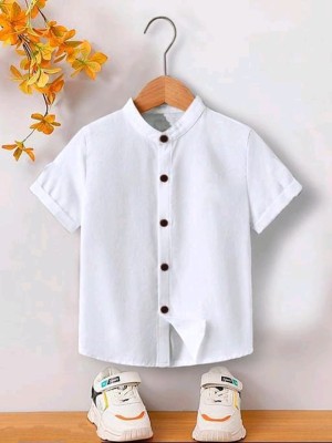 KUSHWAHA GARMENTS Boys Solid Casual White Shirt