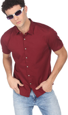 FLYING MACHINE Men Solid Casual Red Shirt