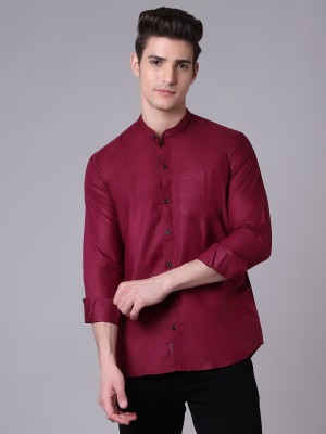 Paul Henry Men Solid Casual Maroon Shirt