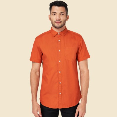 Byford by Pantaloons Men Solid Casual Orange Shirt