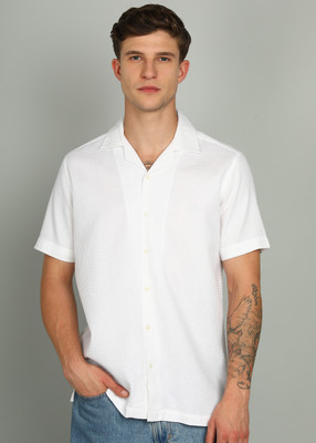 INTEGRITI Men Self Design Casual White Shirt