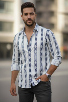 shreenathji enterprise Men Printed Party White Shirt