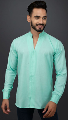 FURBO Men Solid Casual Green Shirt