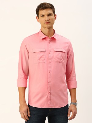 THOMAS SCOTT Men Solid Casual Pink Shirt