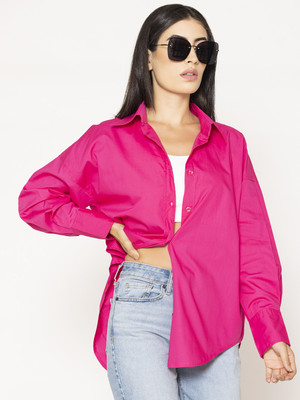 Lounge Dreams Women Solid Casual Pink Shirt