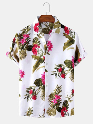 Qlonz Store Men Solid Casual Pink, White, Dark Green Shirt