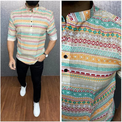 STOVESSY Men Printed Casual Multicolor Shirt