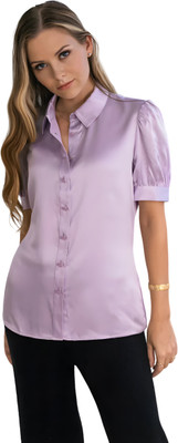 Sunandan Women Solid Formal Black Shirt