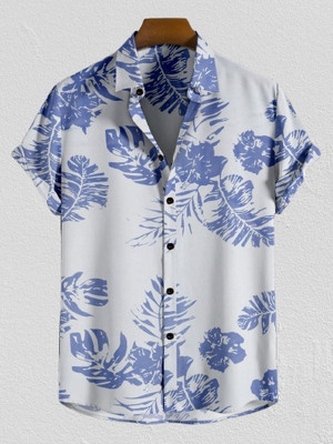 Arth Enterprise Men Printed Casual Blue, White Shirt