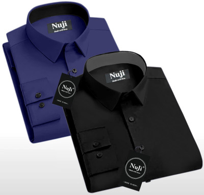 NuJi Men Solid Casual Multicolor Shirt(Pack of 2)