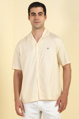 Allen Solly Men Solid Casual Beige Shirt