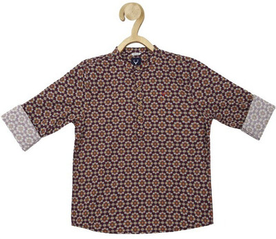 Allen Solly Boys Printed Casual Brown Shirt