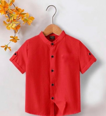 ESTHERCHARM Boys Solid Casual Red Shirt