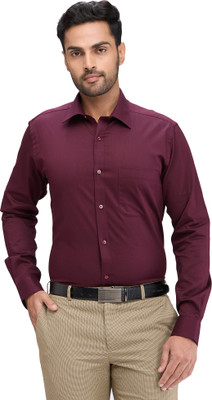 Raymond Men Solid Formal Maroon Shirt