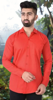 Dktraders Creation Men Solid Casual Red Shirt