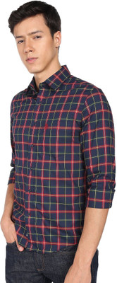 U.S. POLO ASSN. Men Checkered Casual Blue Shirt