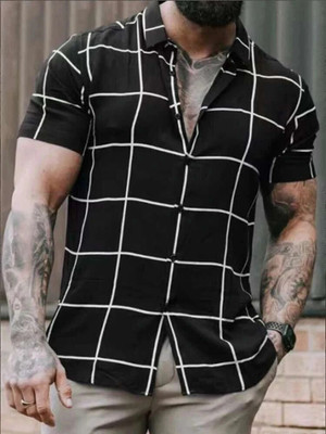 METRONAUT Men Self Design Casual Black Shirt