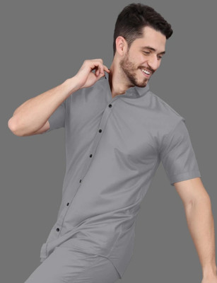 Radiance Creation Men Solid Casual Grey Shirt