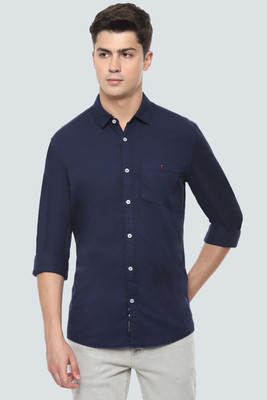 LOUIS PHILIPPE Men Solid Casual Blue Shirt