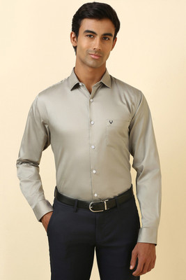 Allen Solly Men Solid Formal Grey Shirt