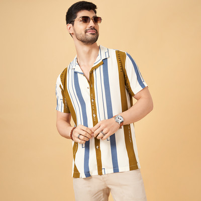Urban Ranger by Pantaloons Men Printed Casual White Shirt