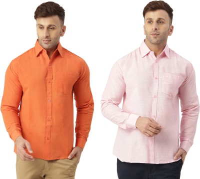 RIAG Men Solid Casual Multicolor Shirt(Pack of 2)
