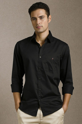 LOUIS PHILIPPE Men Solid Casual Black Shirt