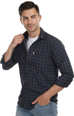 Arthz Fab Trends Men Solid Casual Dark Blue, Dark Green Shirt