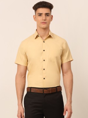 JAINISH Men Solid Formal Beige Shirt