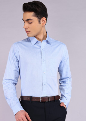 Raymond Men Printed Formal Blue Shirt