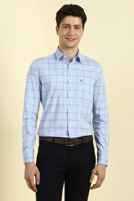 Allen Solly Men Checkered Formal Light Blue Shirt