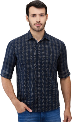 PARX Men Checkered Casual Blue Shirt