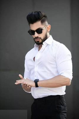 Jumii Enterprise Men Solid Casual White Shirt