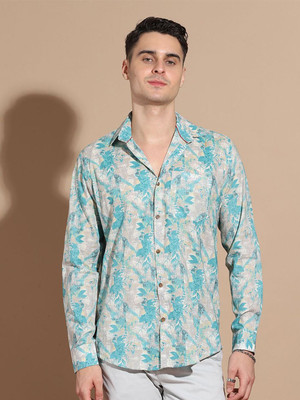 ANOUK Men Printed Casual Blue Shirt