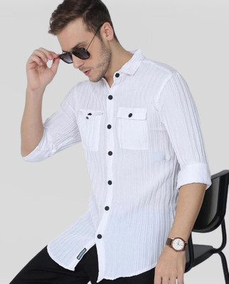 Proshoes Men Solid Casual White Shirt