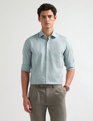 ARROW Men Self Design Formal Light Blue Shirt