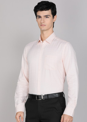 ARROW Men Checkered Formal Orange Shirt