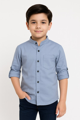 Technicia Boys Solid Casual Grey Shirt