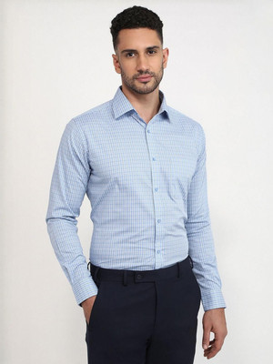 Raymond Men Self Design Formal Blue Shirt